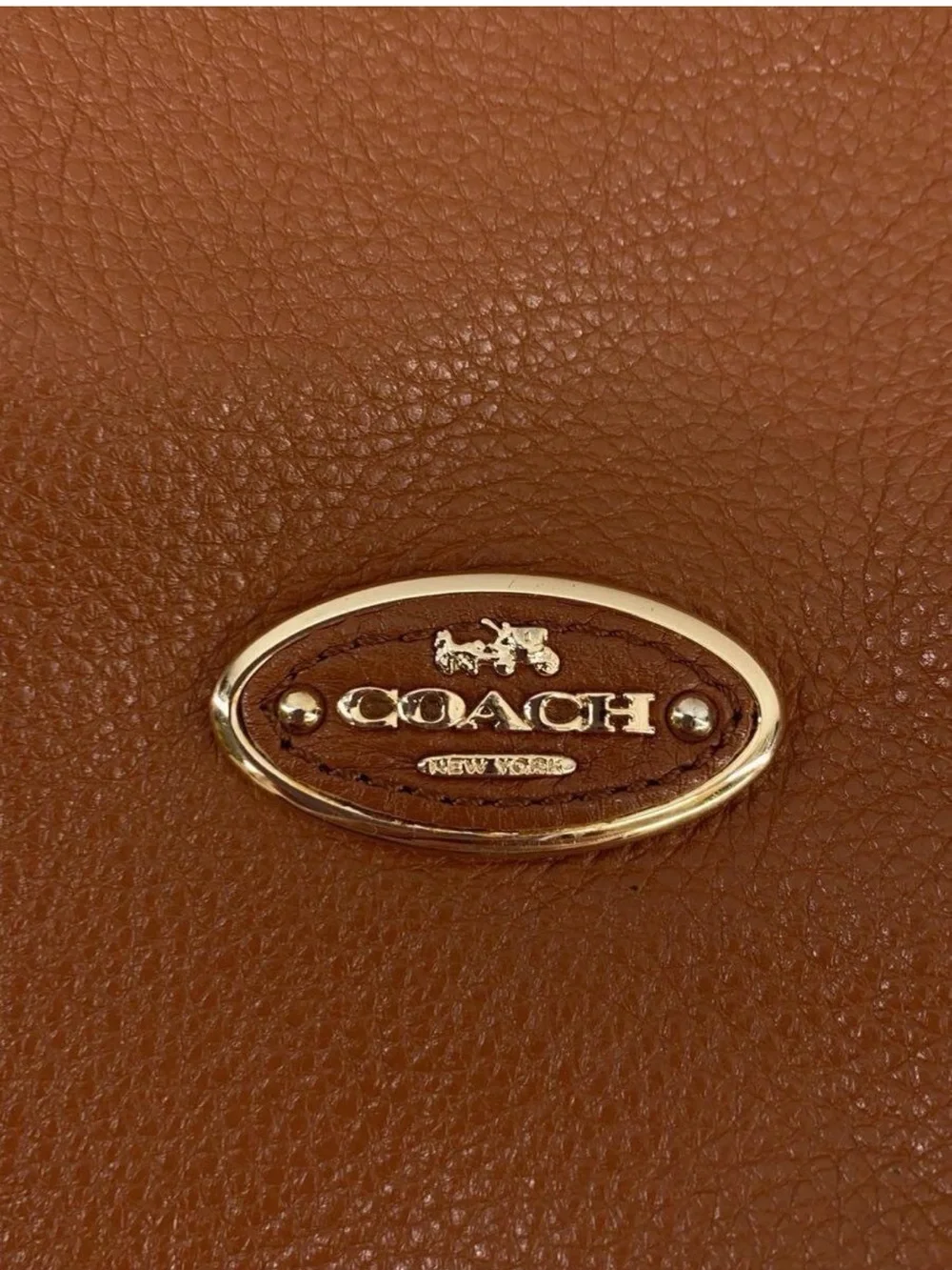 Coach Cognac Pebbled Leather Shoulder Bag